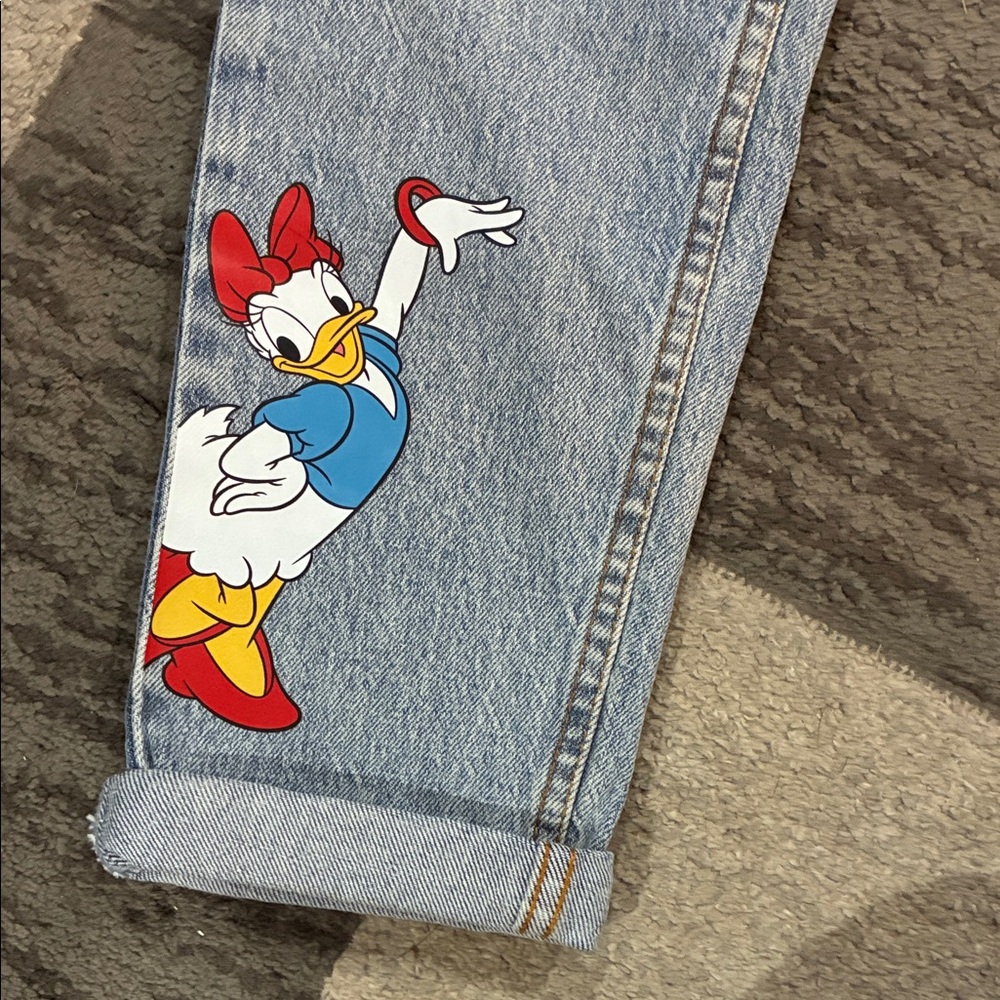 Disney Blue Cropped Jeans with Disney Characters - Picture 4 of 6